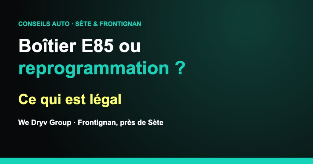 Boîtier E85 homologué ou reprogrammation éthanol : les différences